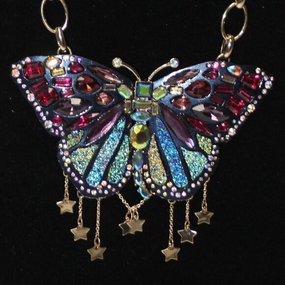 Betsey Johnson Large Butterfly Statement Necklace - Picture 15 of 16
